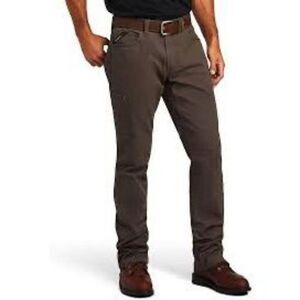 ARIAT Rebar M4 Relaxed Straight Jeans Chino Sz 36x30 Brown